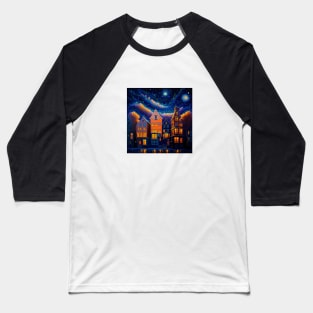 Glowing stars above city; mesmerizing. Baseball T-Shirt